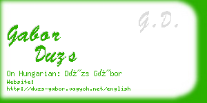 gabor duzs business card